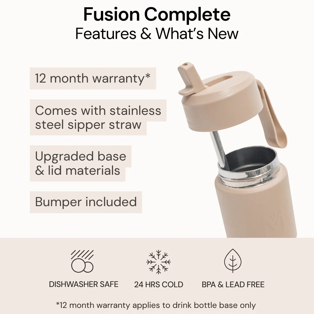 Sticlă MontiiCo Fusion termoizolată cu pai 475 ml