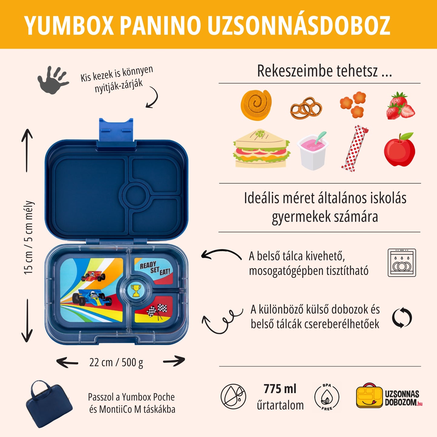 Yumbox Panino Monte Carlo Blue / Race Cars