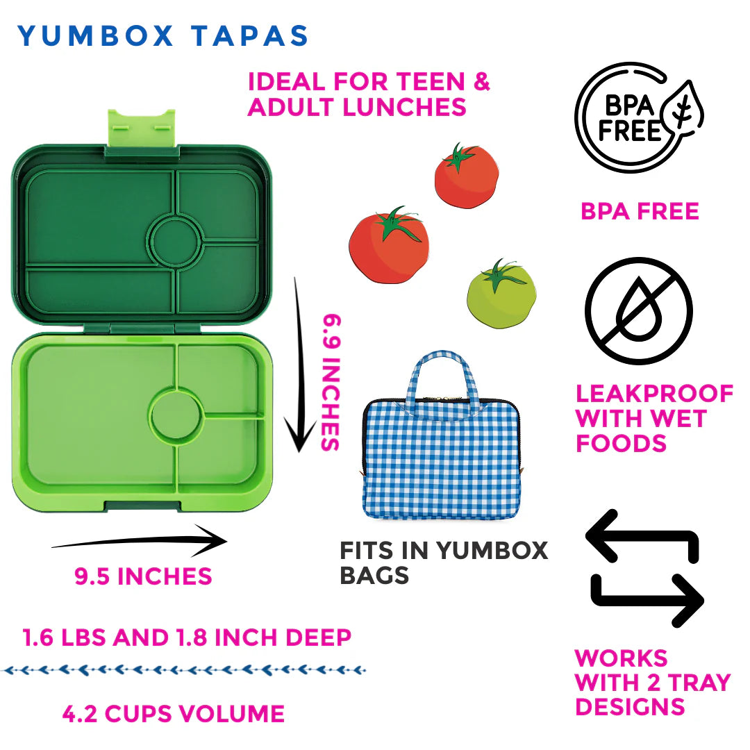 Yumbox Tapas XL Palm Green / Solid Lime (4 rekeszes)