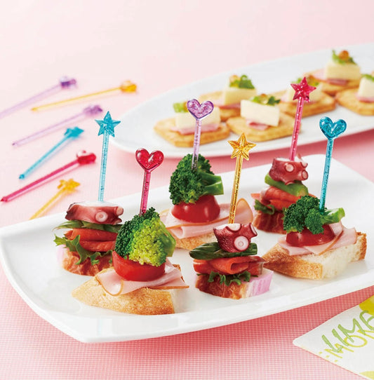 12 db csillámos mini nyárs (szív és csillag)