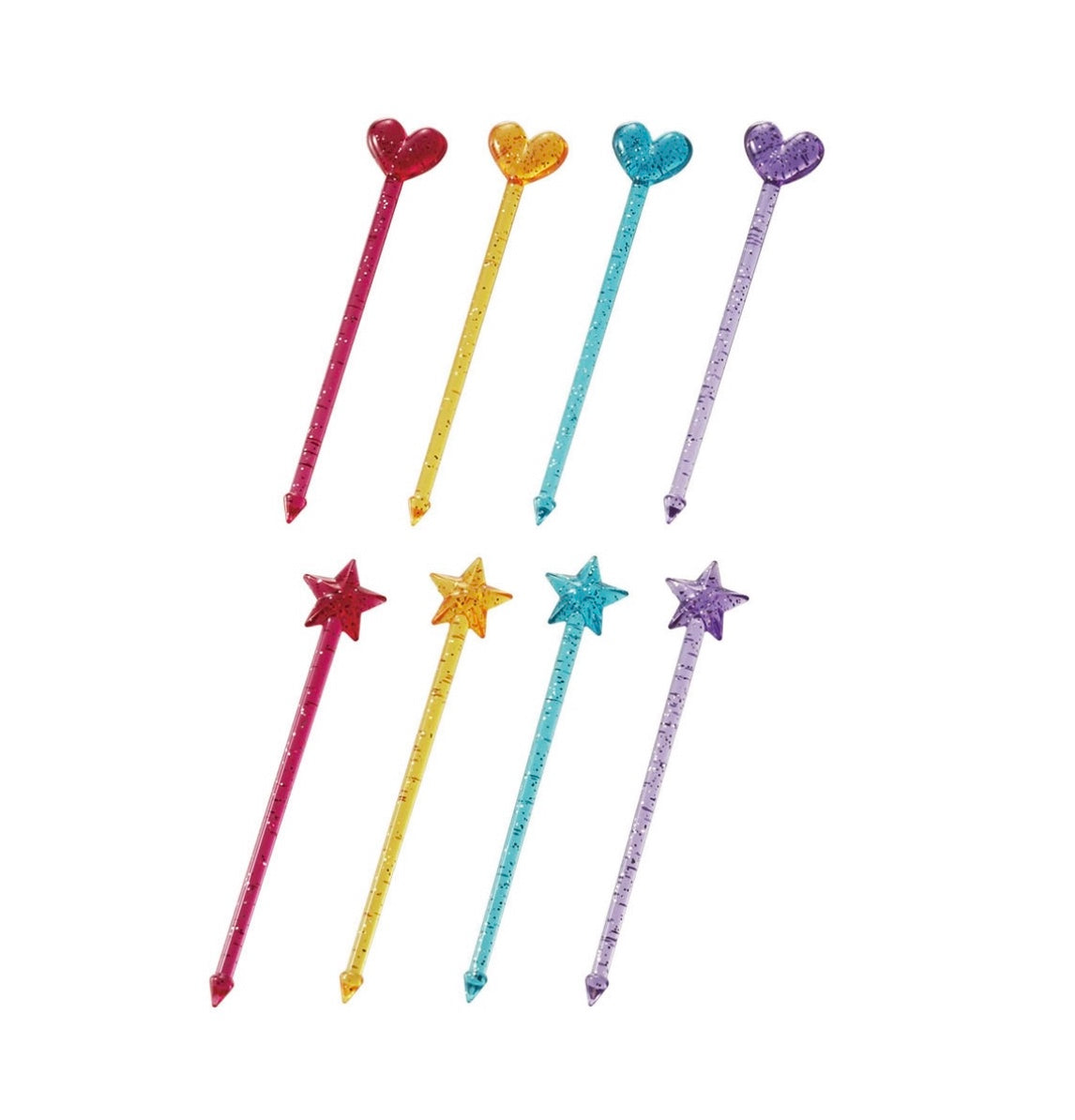 12 db csillámos mini nyárs (szív és csillag)