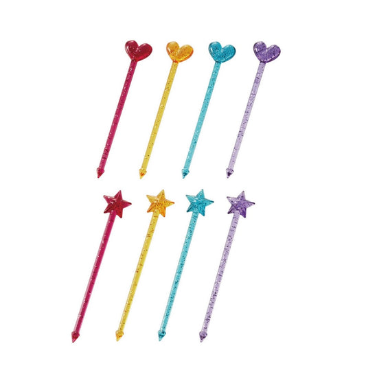 12 db csillámos mini nyárs (szív és csillag)