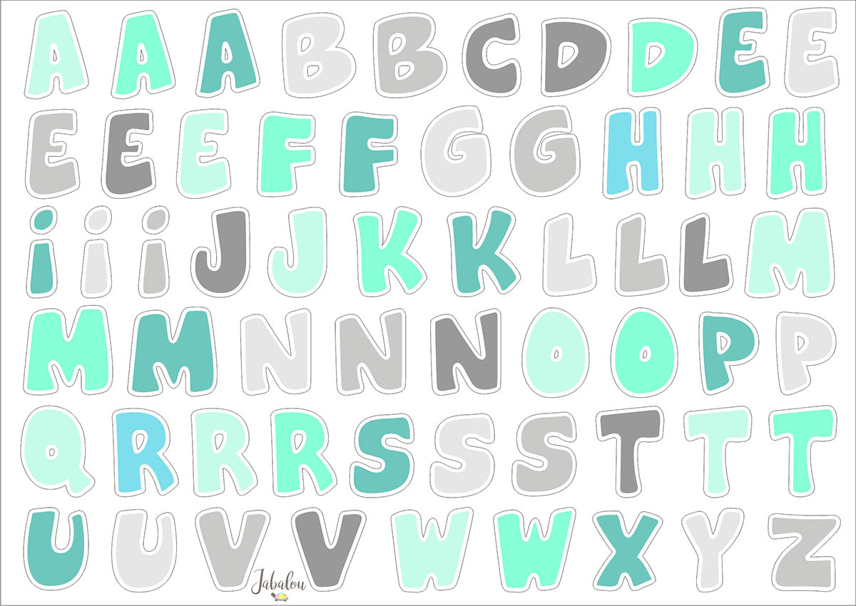 Jabalou vízálló ABC matricák A5 (több színben)