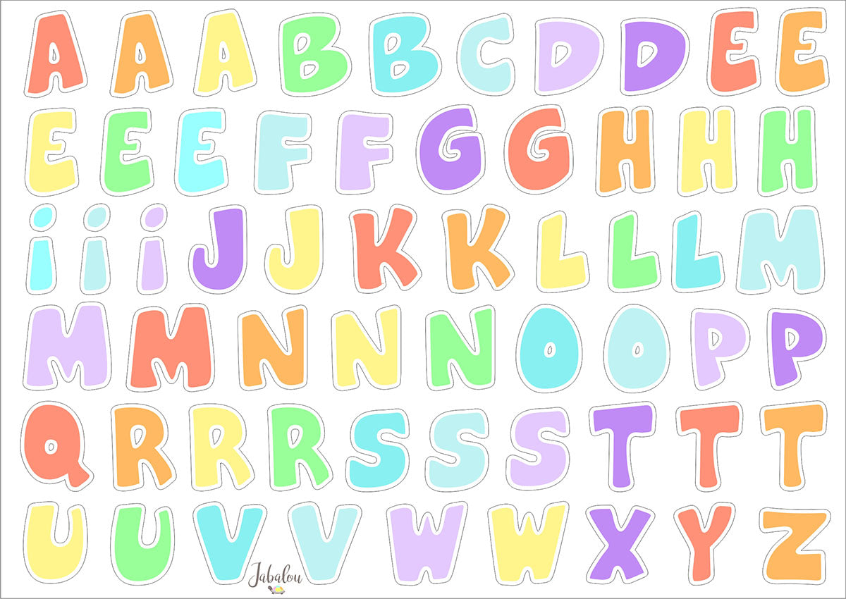 Jabalou vízálló ABC matricák A5 (több színben)