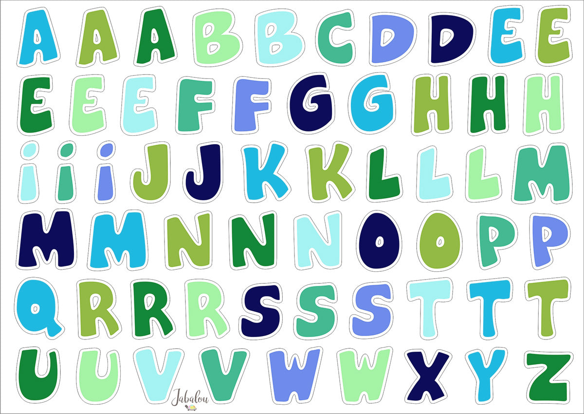 Jabalou vízálló ABC matricák A5 (több színben)