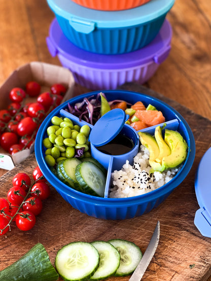 Recipient pentru salate Yumbox - albastru închis