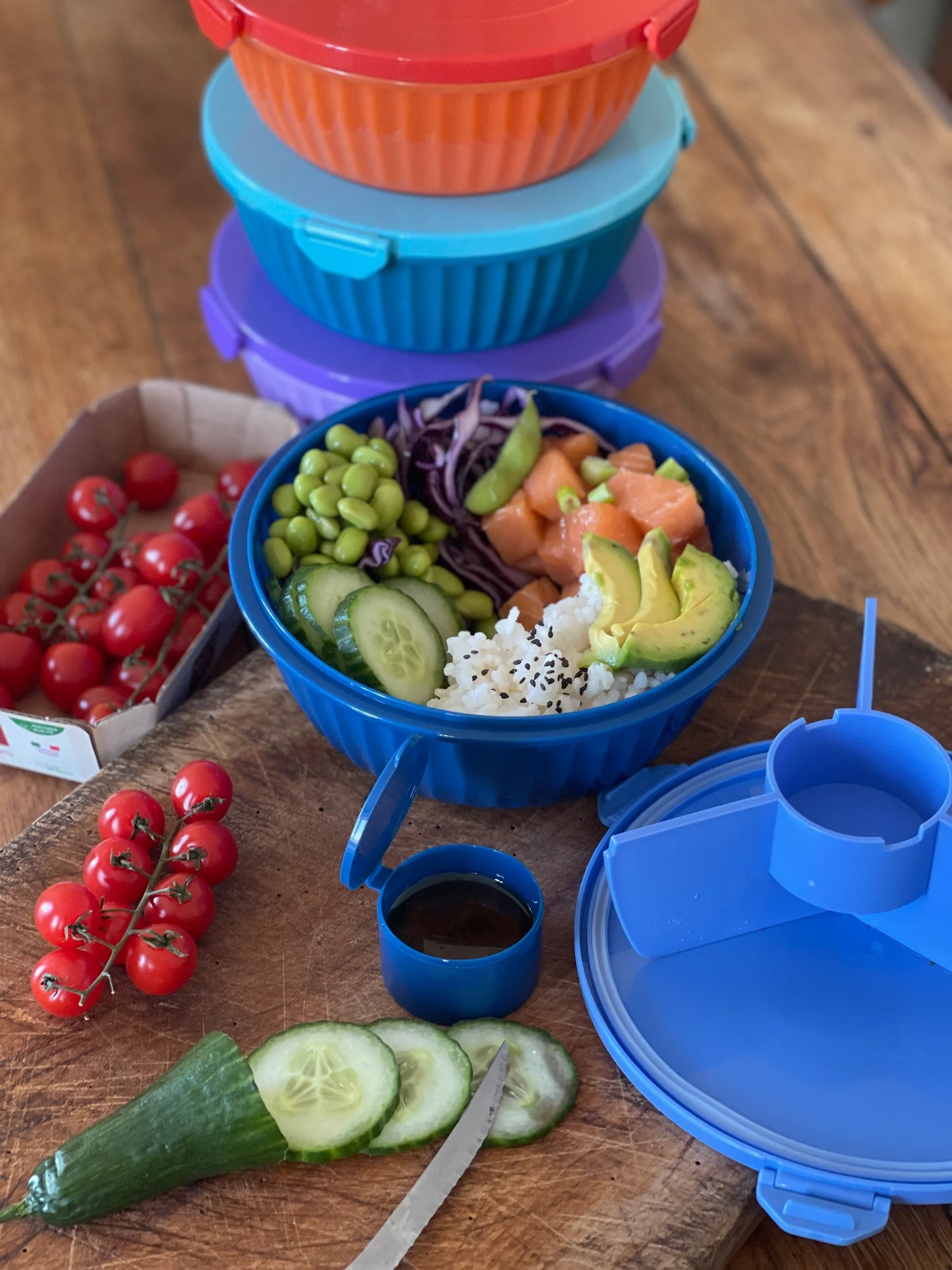 Yumbox salátás doboz - sötétkék