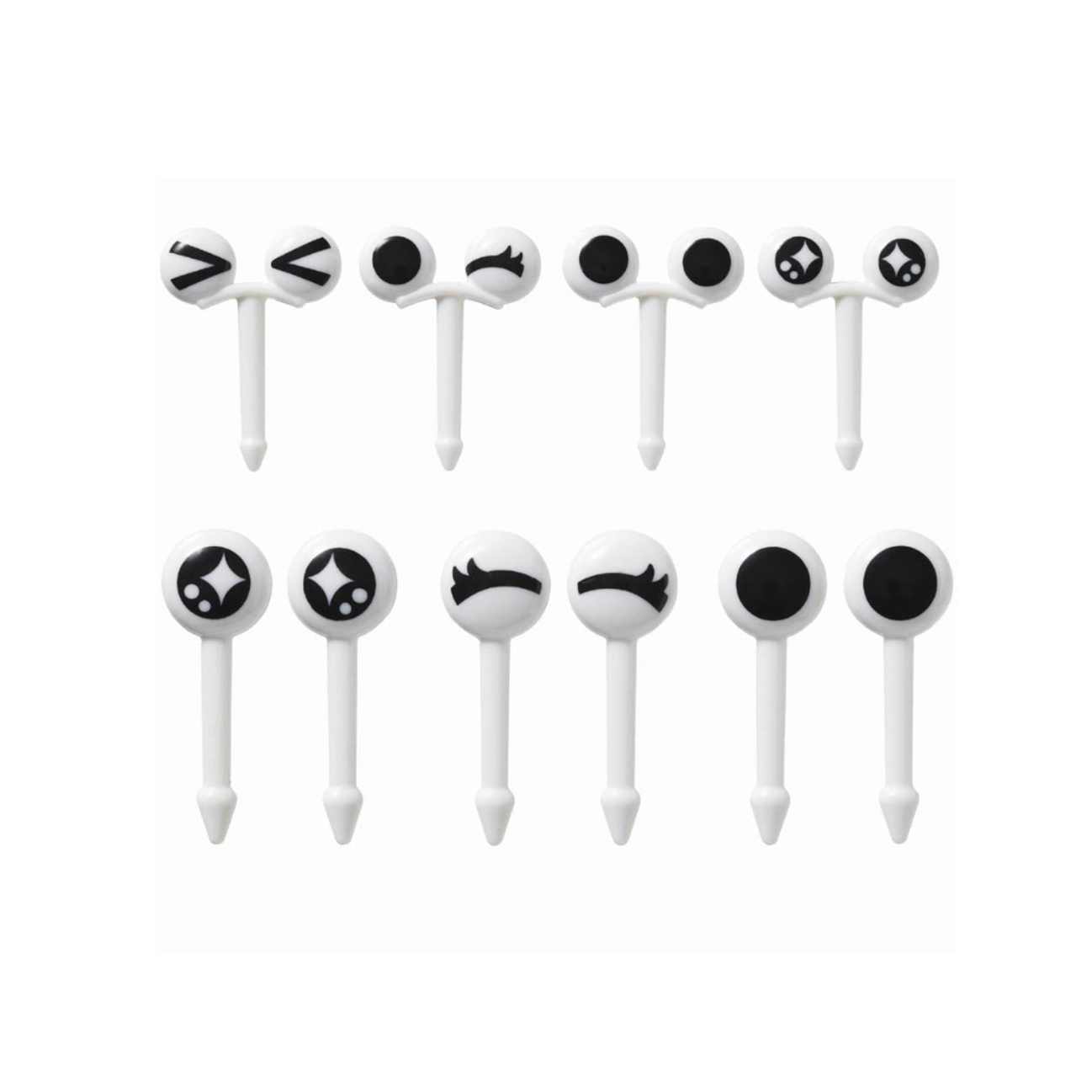 10 db mini nyárs - fekete-fehér szemek