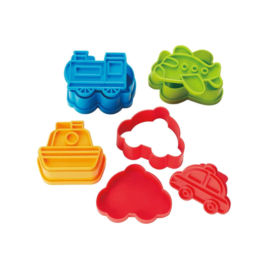 Szendvics kiszúró és pecsét - Vonat, rendőrautó, repülő, hajó (4 db)