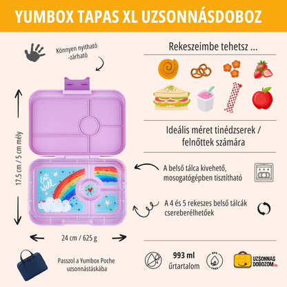 Yumbox Tapas XL Seville Purple / Rainbow (4 compartimente)