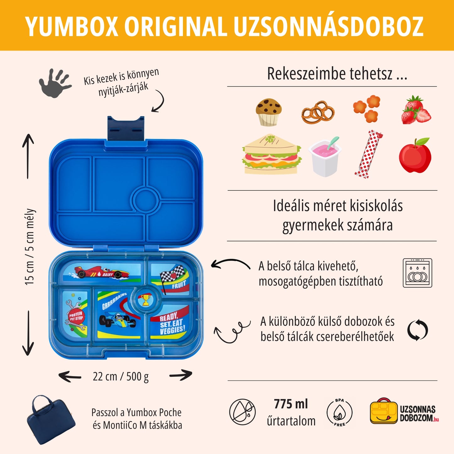 Yumbox Original Surf Blue / Rocket