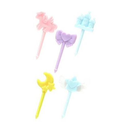 10 mini bețișoare - unicorn, castel, fundă, lună, stea