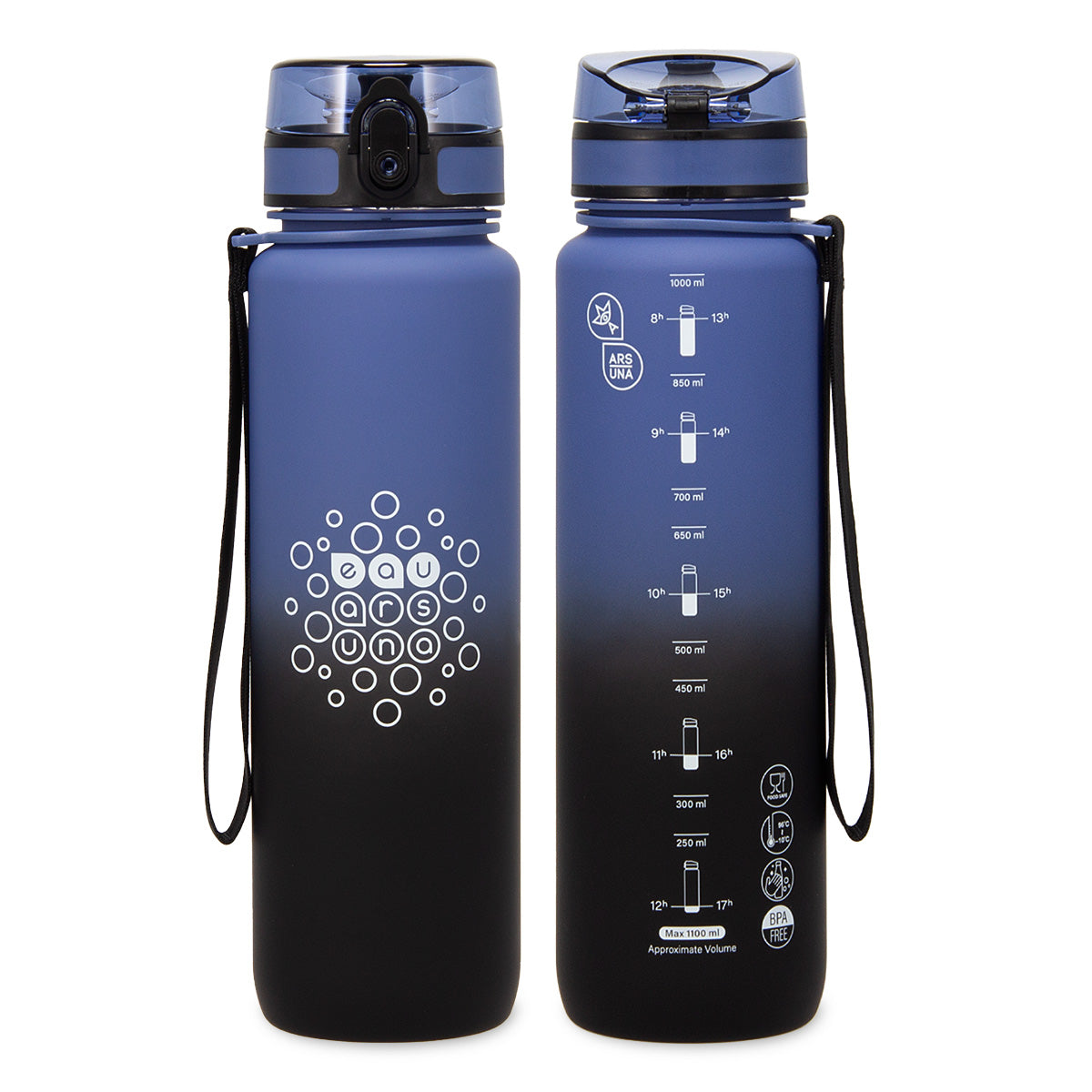 Sticlă de apă cu scală motivațională Ars Una - 1000 ml (diverse modele)