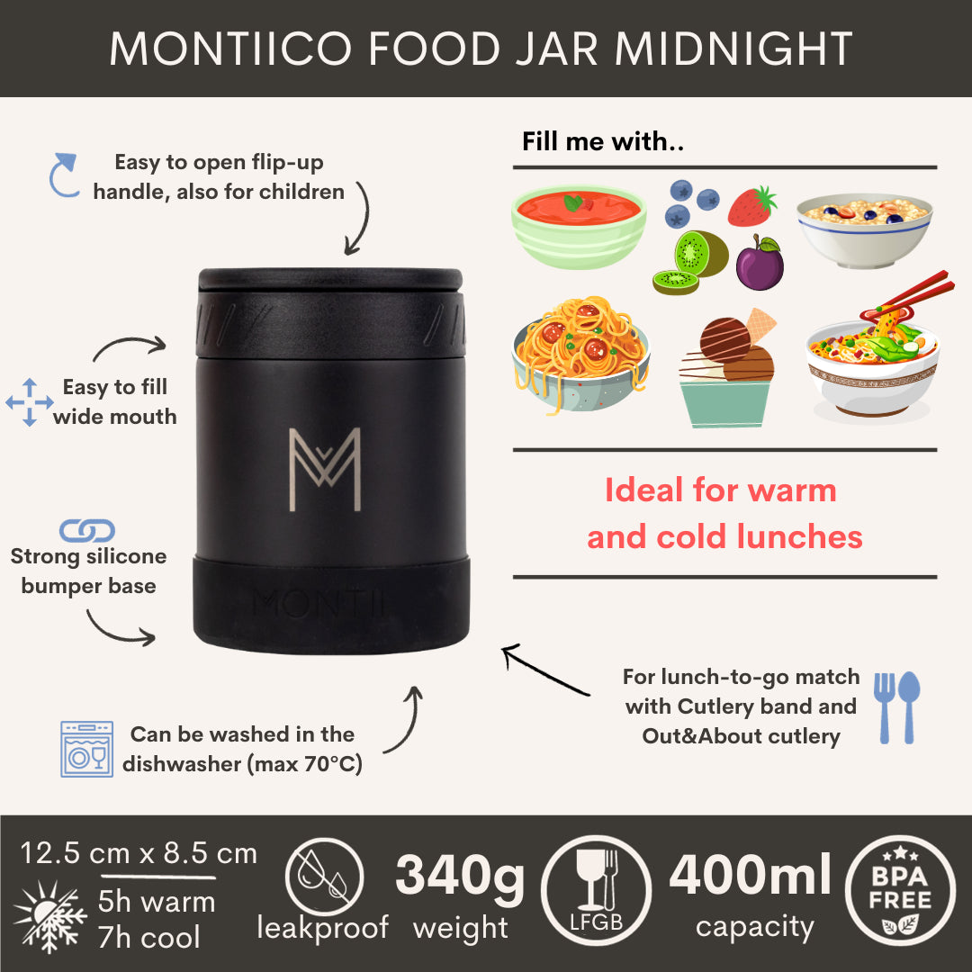 Montii 400 ml ételtermosz - fekete
