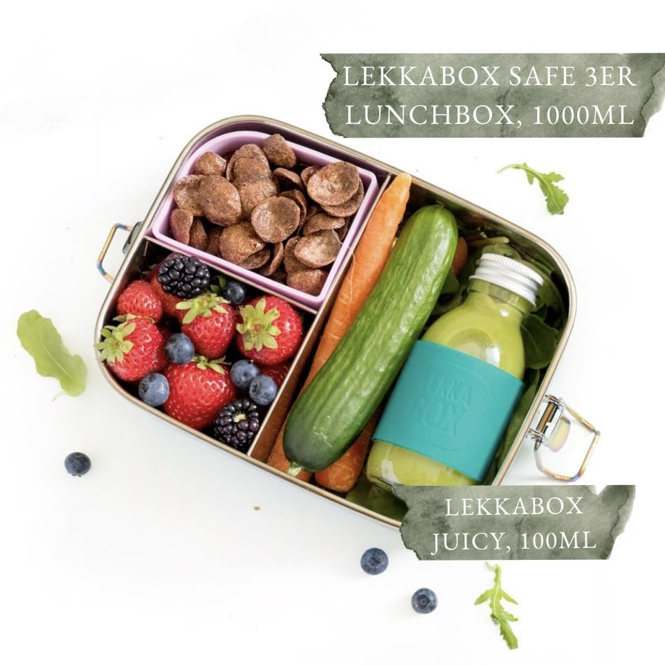 Lekkabox Juicy - Mini üveg szilikon pánttal (100 ml)