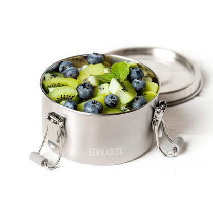 Lekkabox Clipsy - cutie rotundă din oțel inoxidabil pentru depozitarea alimentelor