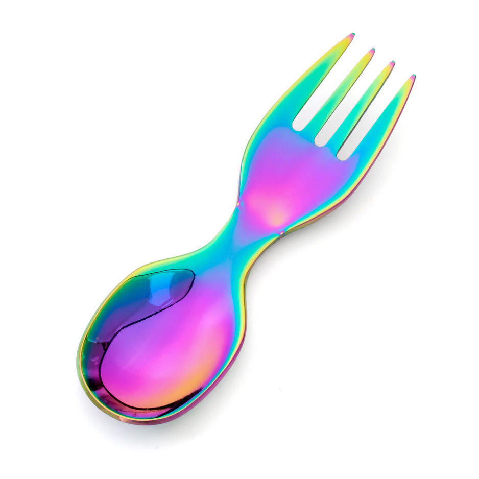 Rozsdamentes acél kanál-villa - szivárványos