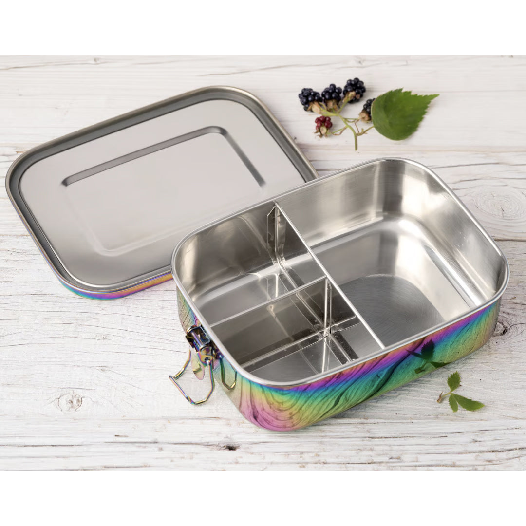 Lekkabox Rainbow Safe 3 rekeszes 1000 ml - rozsdamentes uzsonnásdoboz