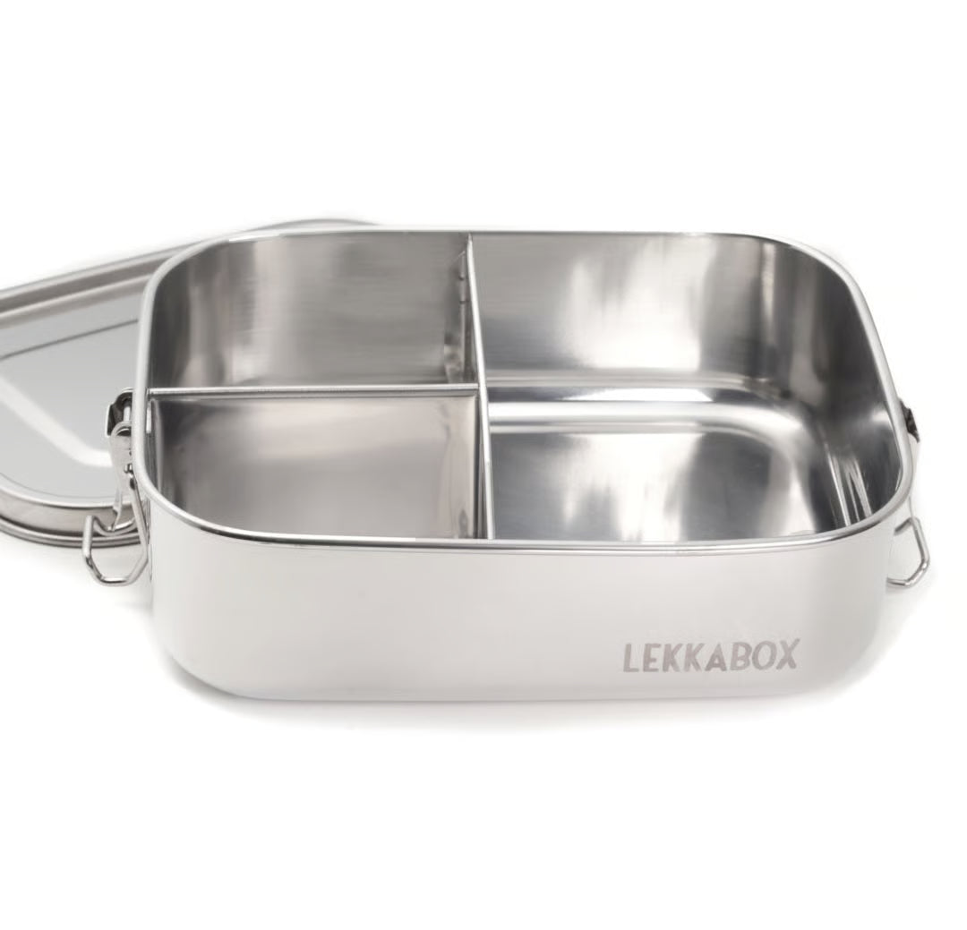 Lekkabox Safe 1400 ml rozsdamentes uzsonnásdoboz kinyitva