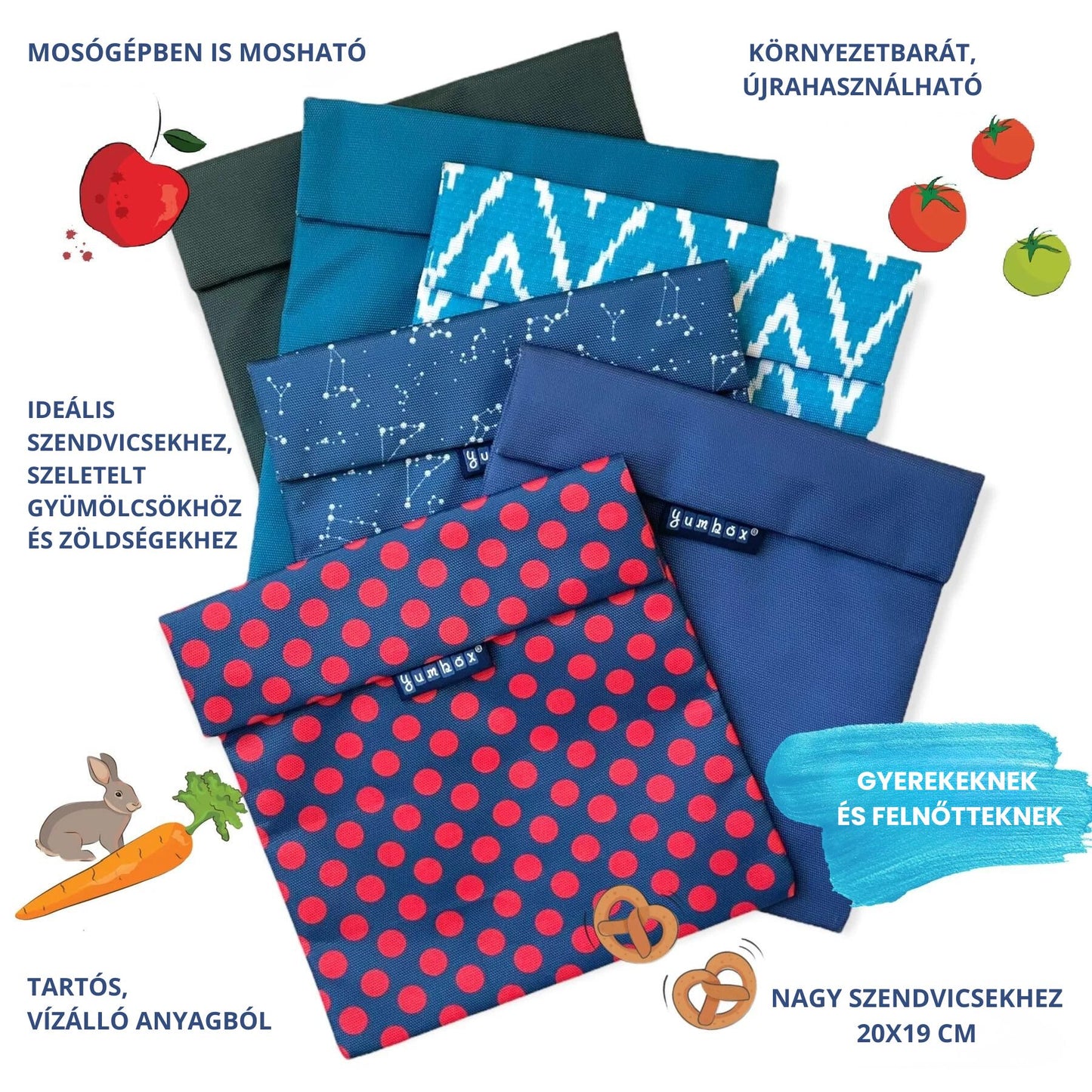 Yumbox Pochette szendvicstartó - Holdas